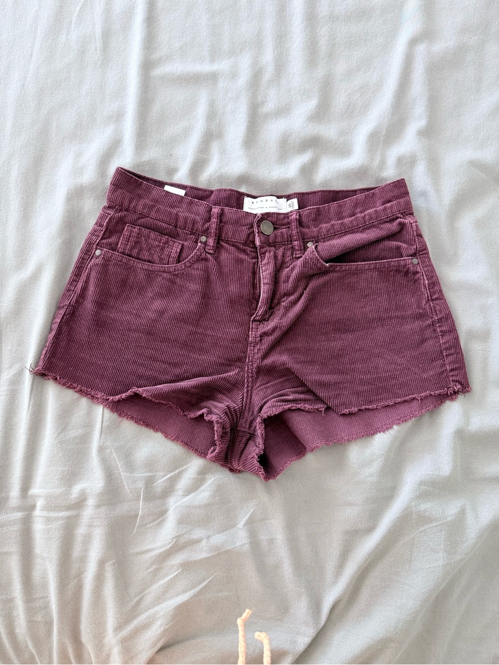 Kendall & Kylie Plum Corduroy Shorts